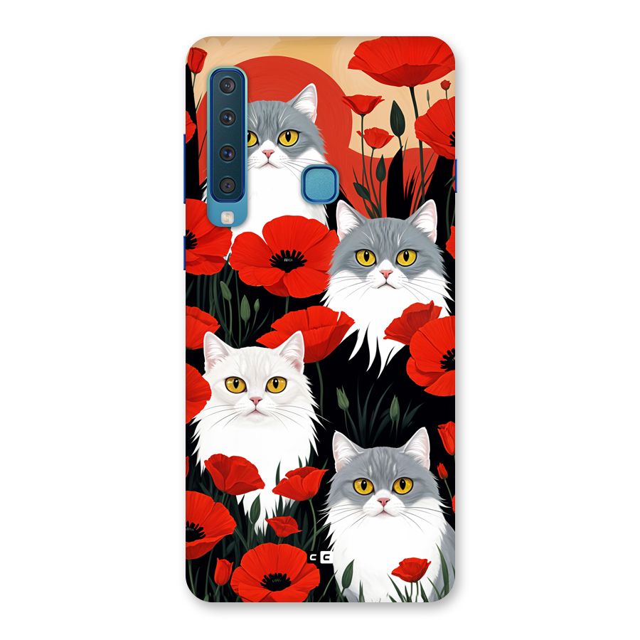 Floral Cat Back Case for Galaxy A9 (2018)