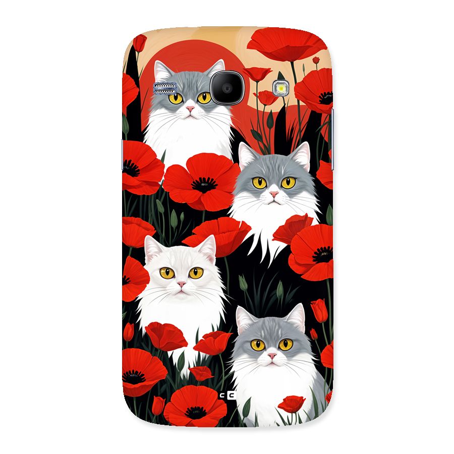 Floral Cat Back Case for Galaxy Core