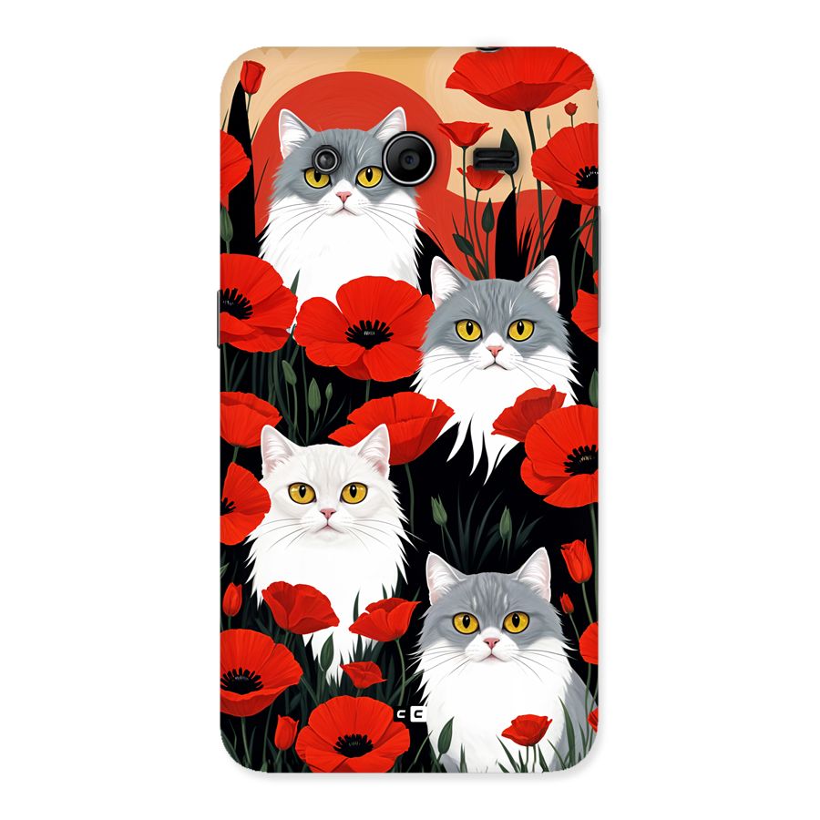 Floral Cat Back Case for Galaxy Core 2