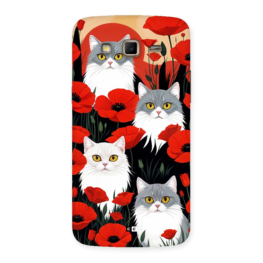 Floral Cat Back Case for Galaxy Grand 2