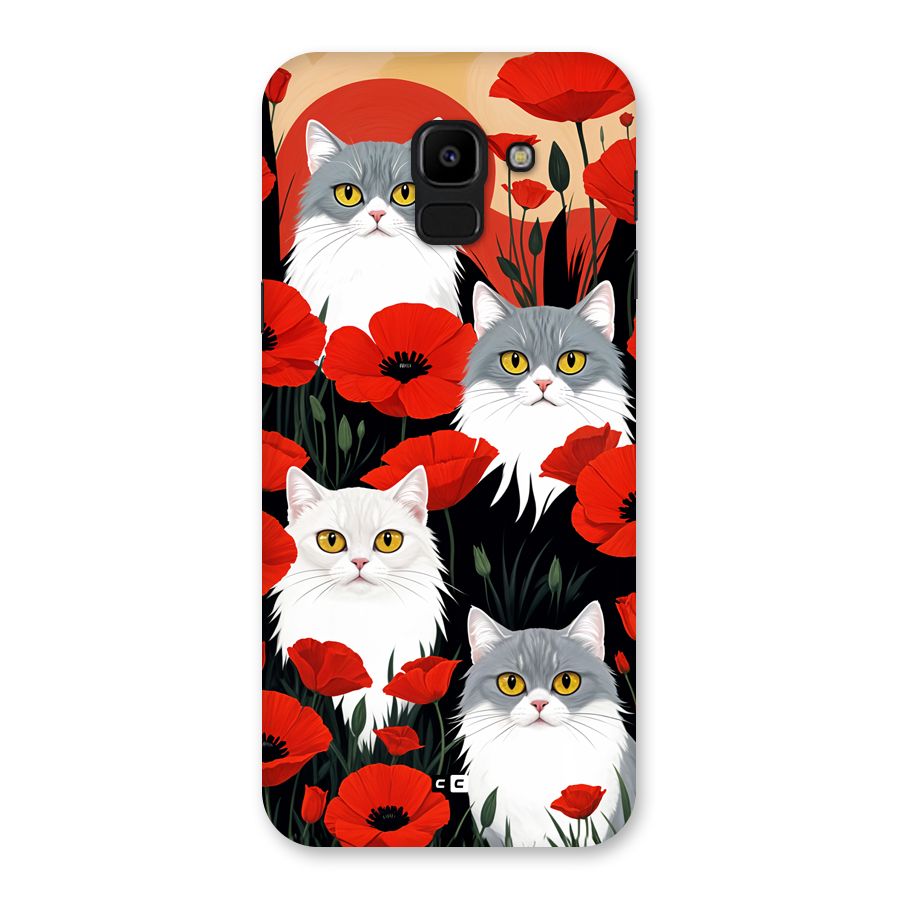 Floral Cat Back Case for Galaxy J6