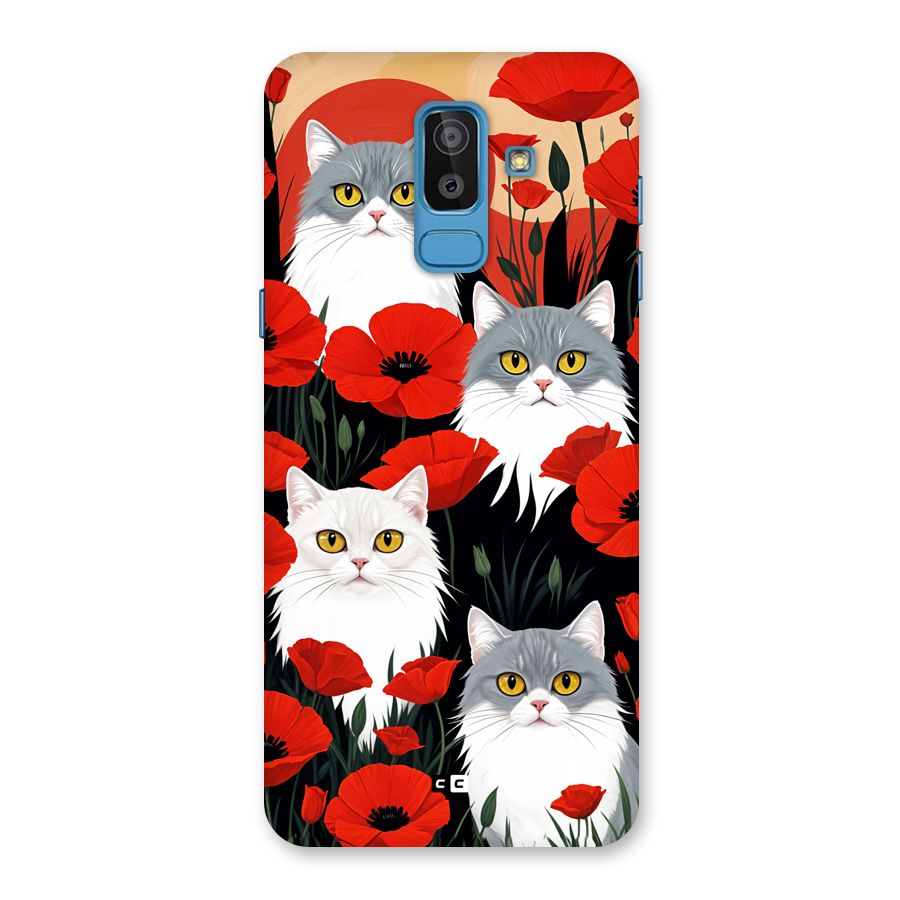 Floral Cat Back Case for Galaxy J8