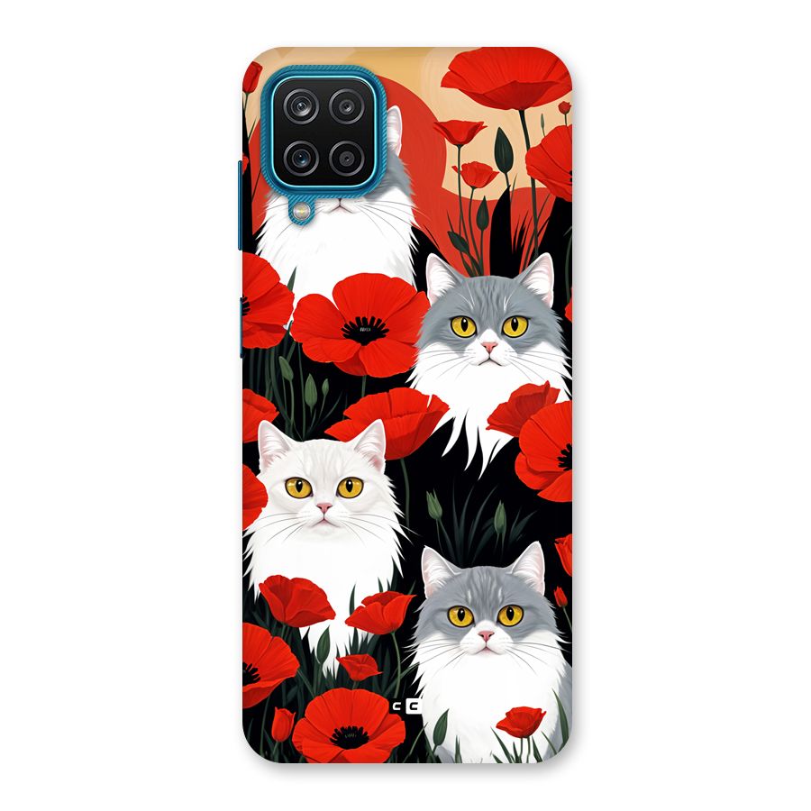 Floral Cat Back Case for Galaxy M12