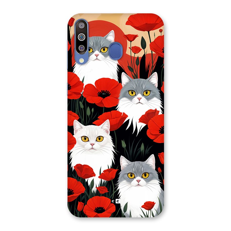 Floral Cat Back Case for Galaxy M30