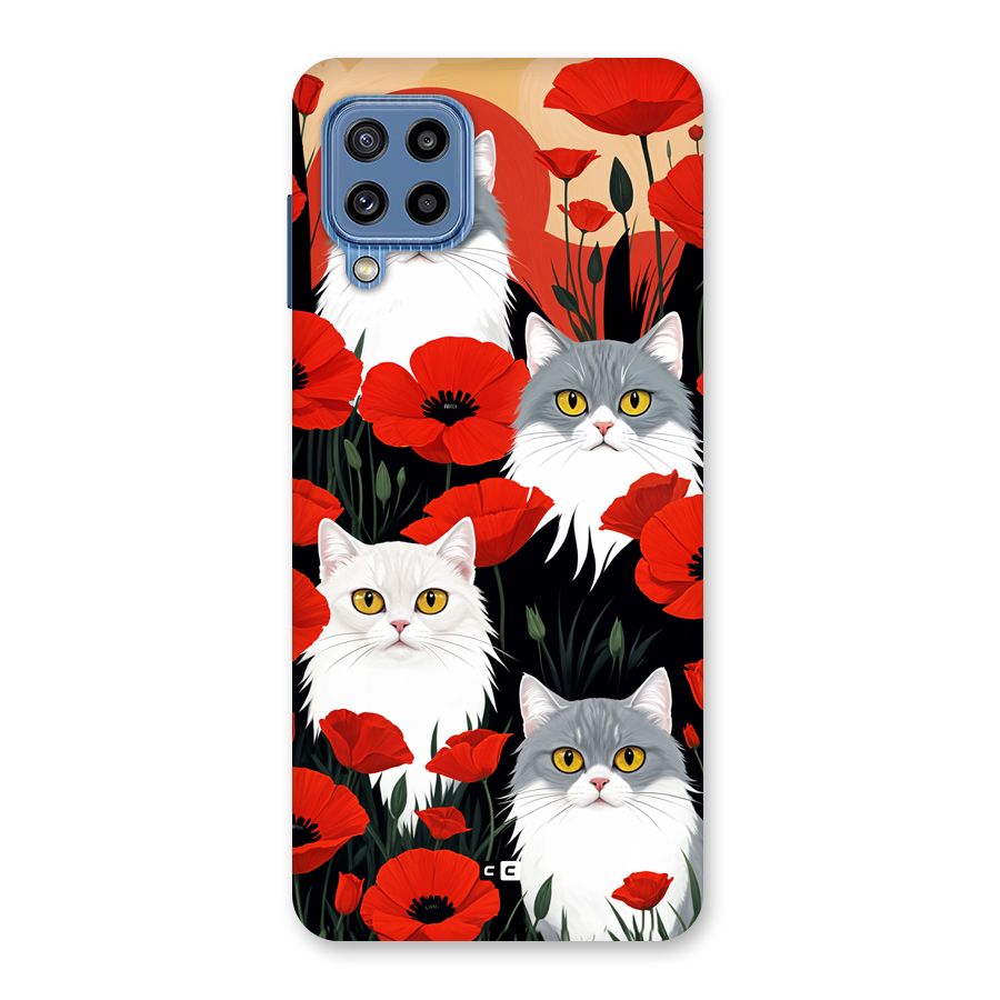 Floral Cat Back Case for Galaxy M32