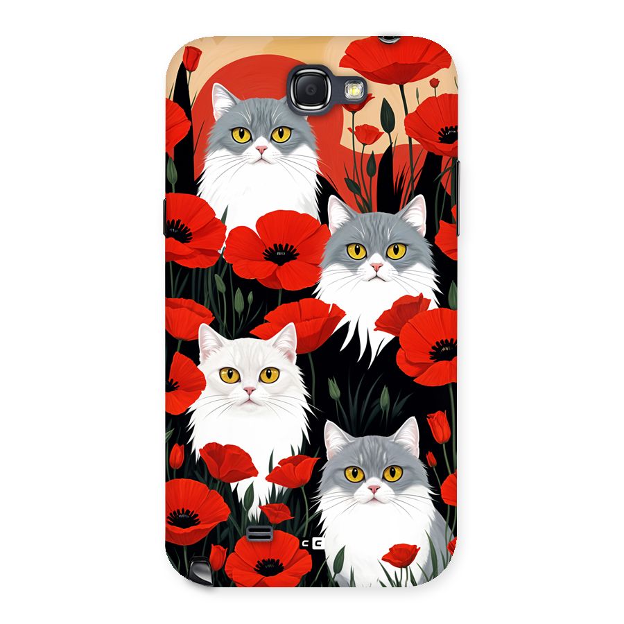 Floral Cat Back Case for Galaxy Note 2