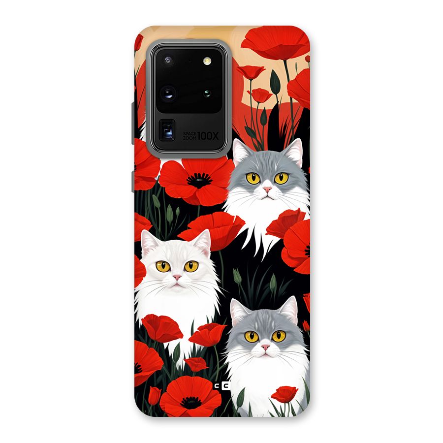 Floral Cat Back Case for Galaxy S20 Ultra