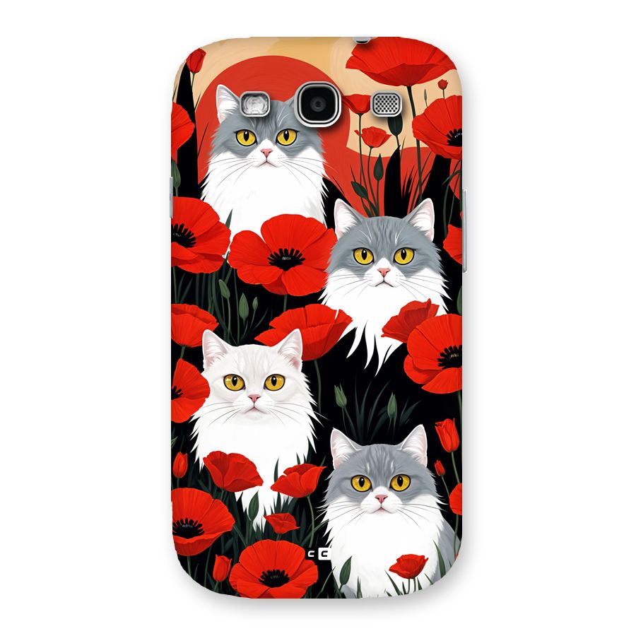 Floral Cat Back Case for Galaxy S3