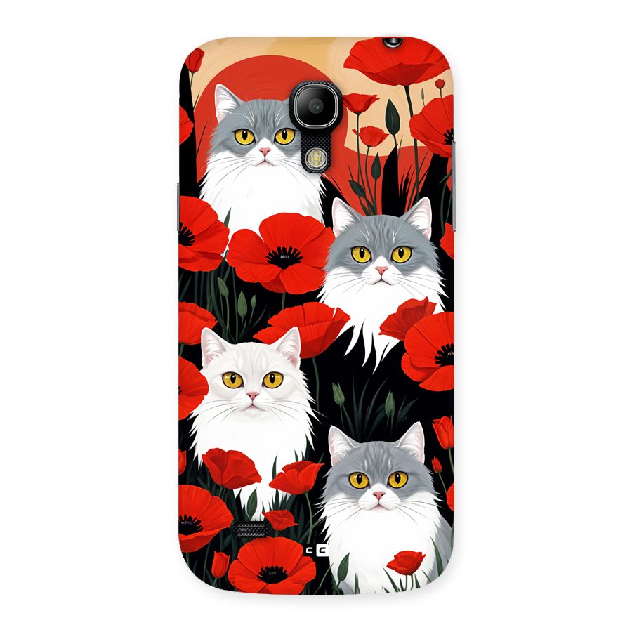 Floral Cat Back Case for Galaxy S4 Mini