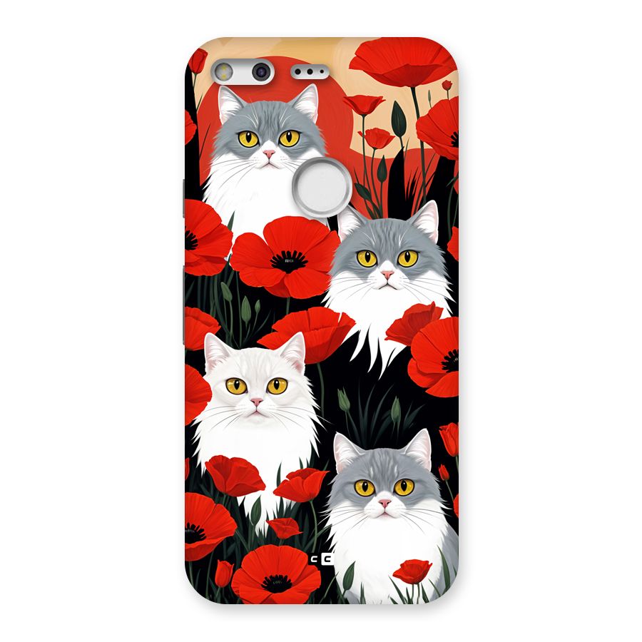 Floral Cat Back Case for Google Pixel