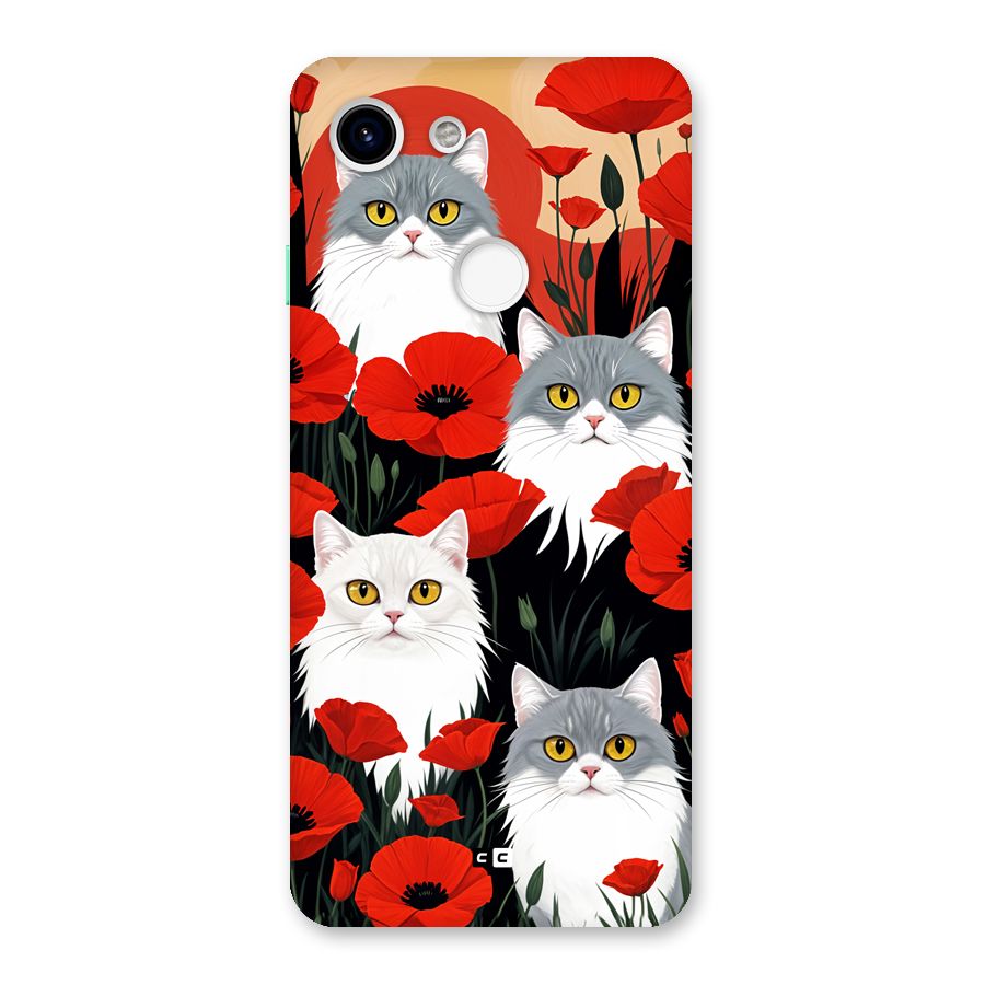 Floral Cat Back Case for Google Pixel 3