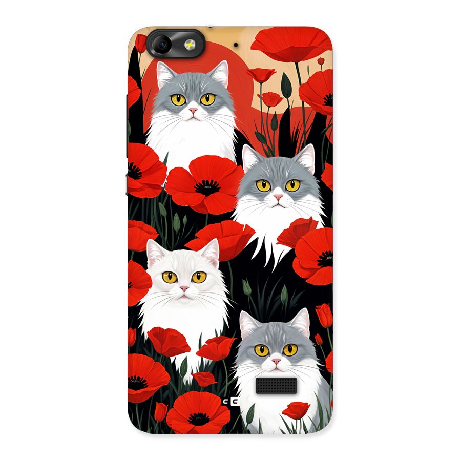 Floral Cat Back Case for Honor 4C