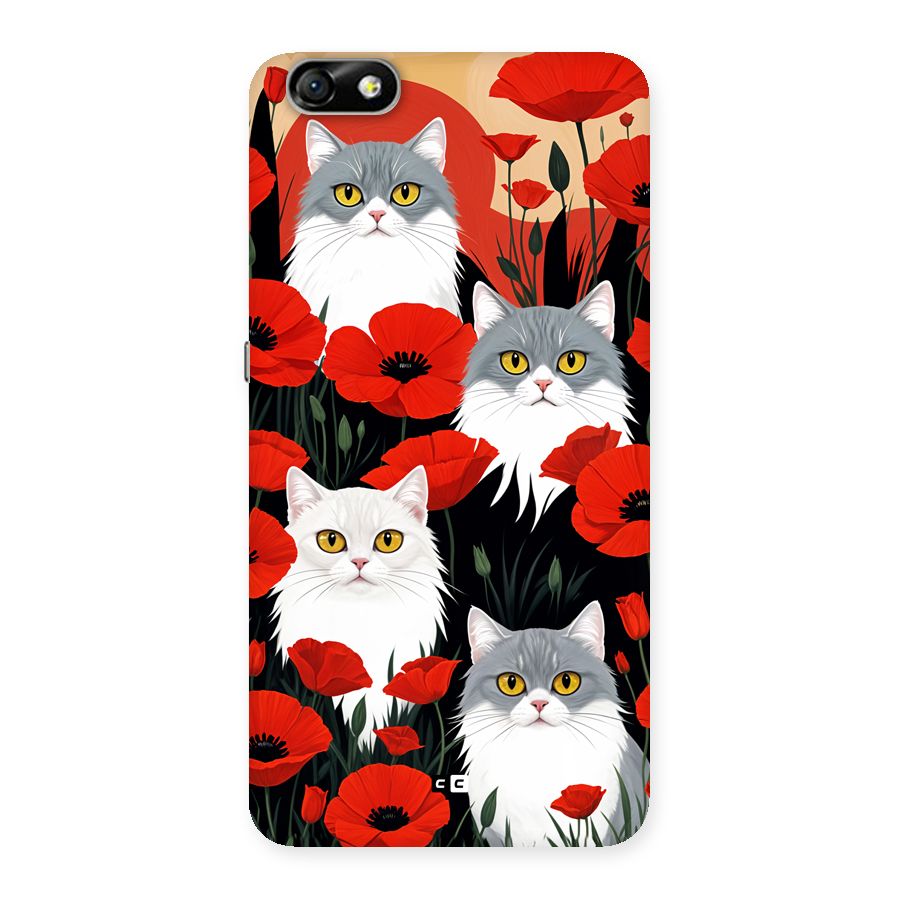 Floral Cat Back Case for Honor 4X