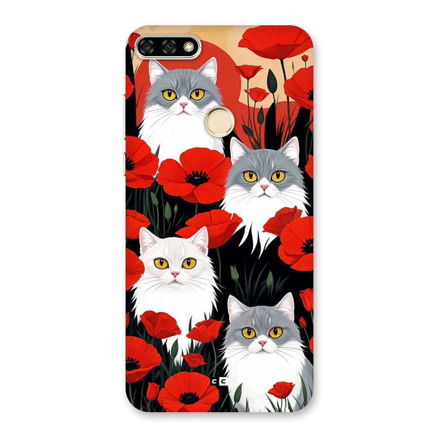 Floral Cat Back Case for Honor 7A