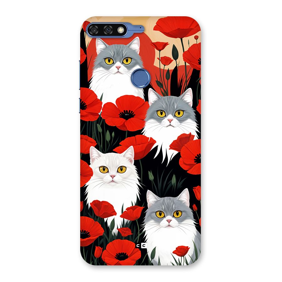 Floral Cat Back Case for Honor 7C