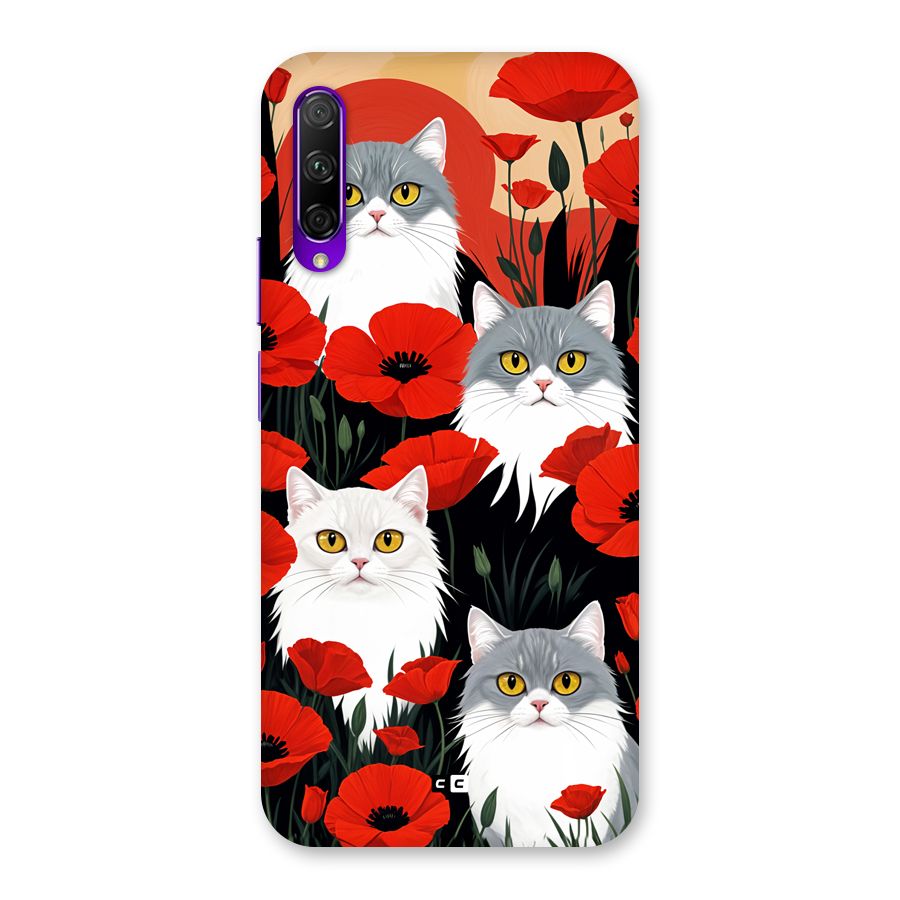 Floral Cat Back Case for Honor 9X Pro