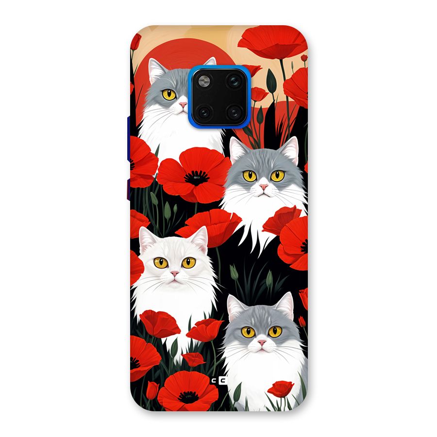 Floral Cat Back Case for Huawei Mate 20 Pro