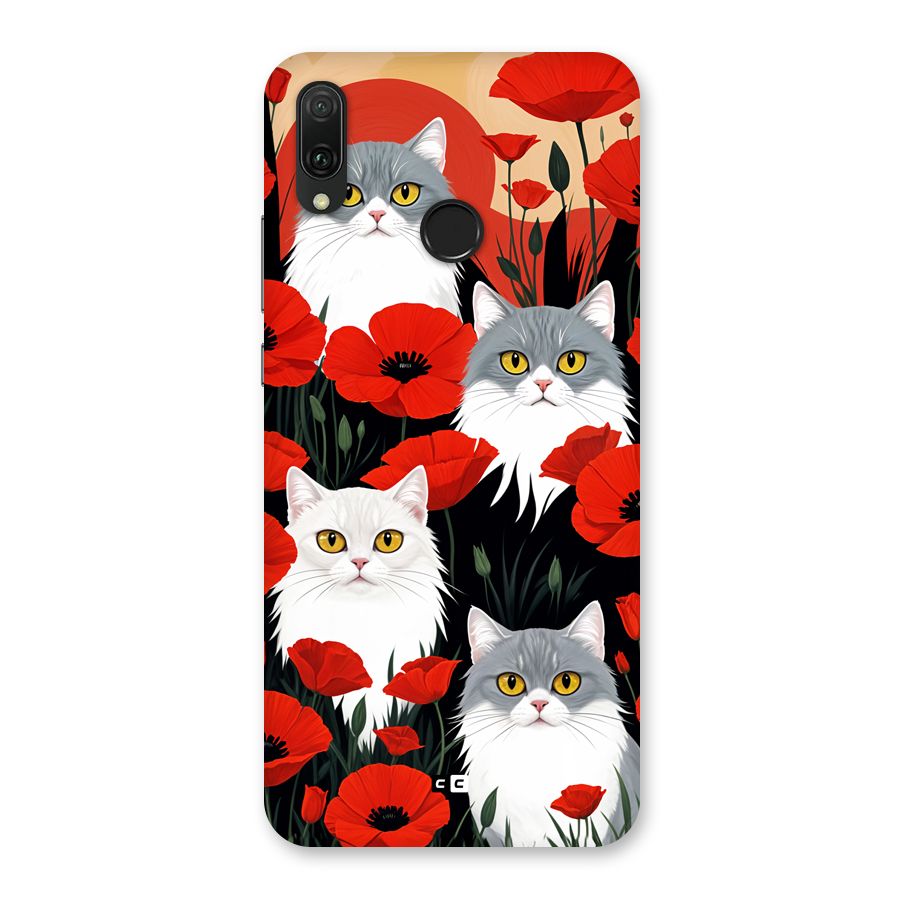 Floral Cat Back Case for Huawei Y9 (2019)