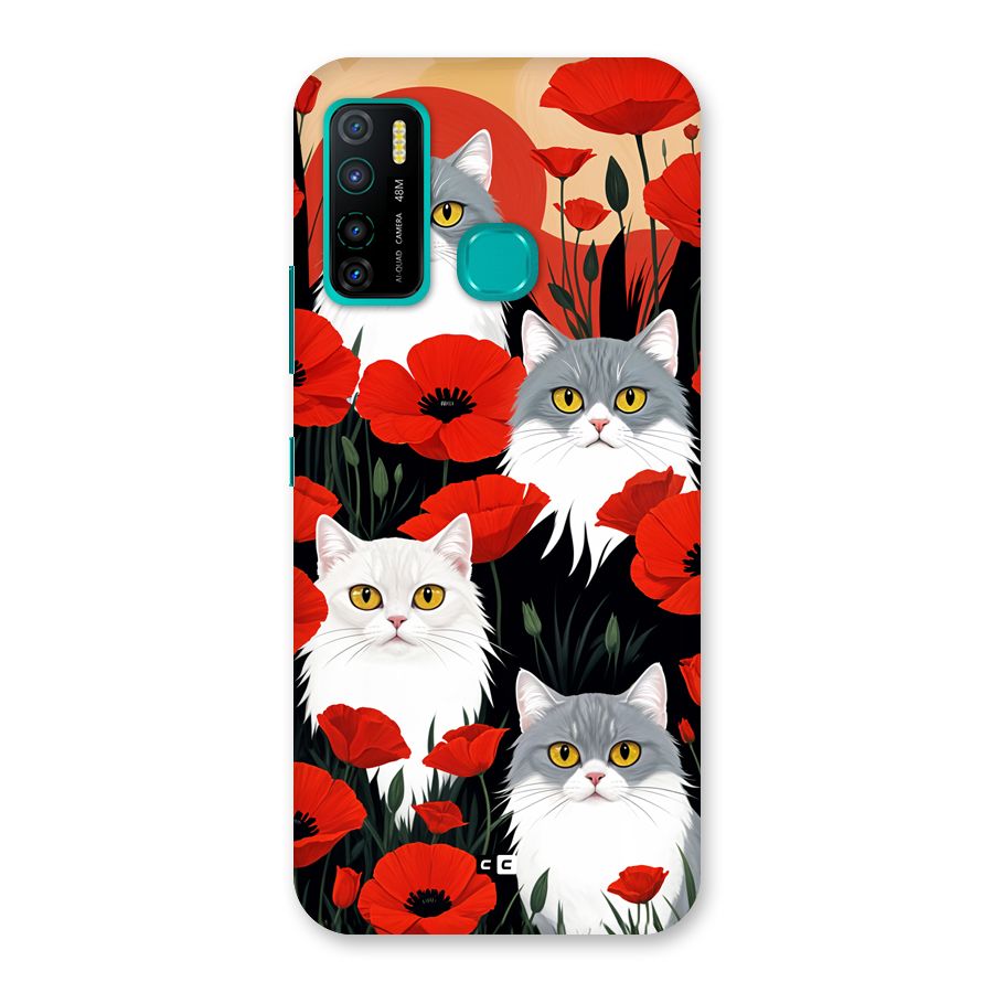 Floral Cat Back Case for Infinix Hot 9 Pro