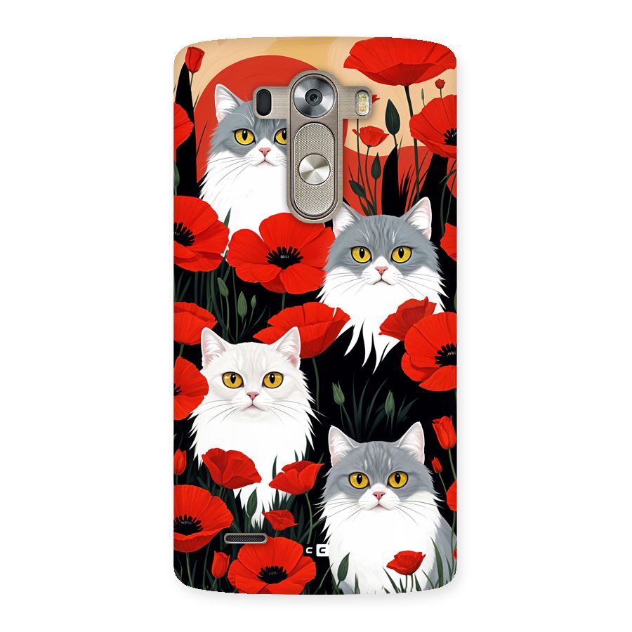 Floral Cat Back Case for LG G3