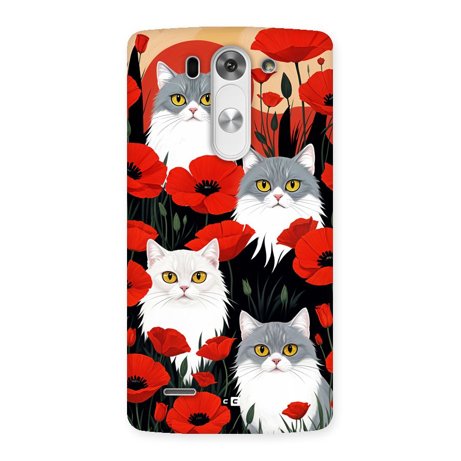 Floral Cat Back Case for LG G3 Beat