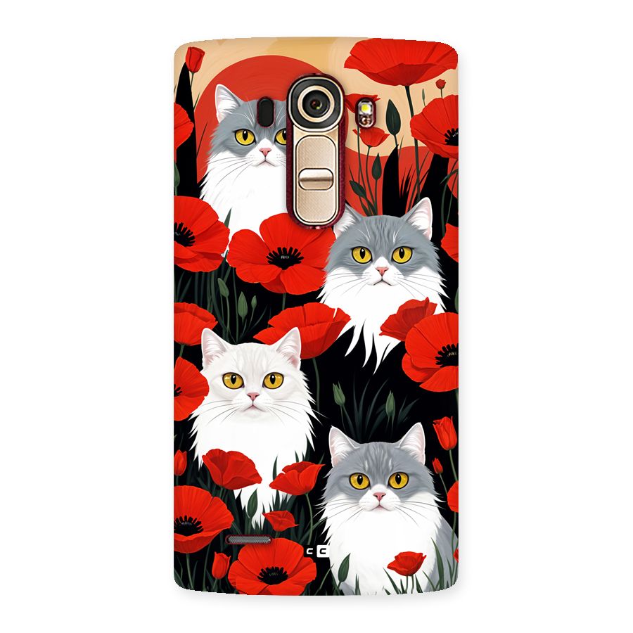 Floral Cat Back Case for LG G4