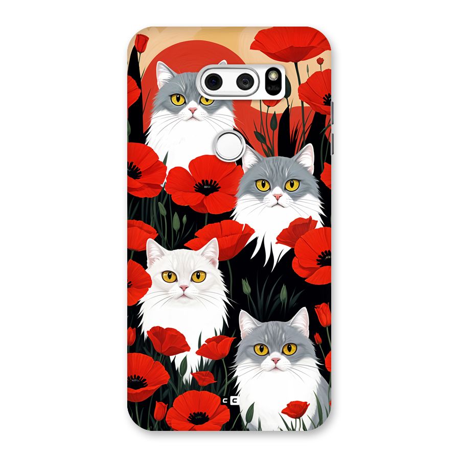 Floral Cat Back Case for LG V30