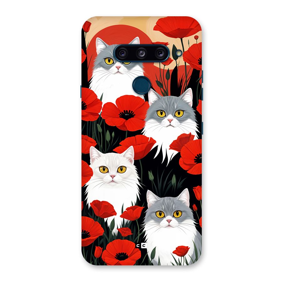 Floral Cat Back Case for LG  V40 ThinQ