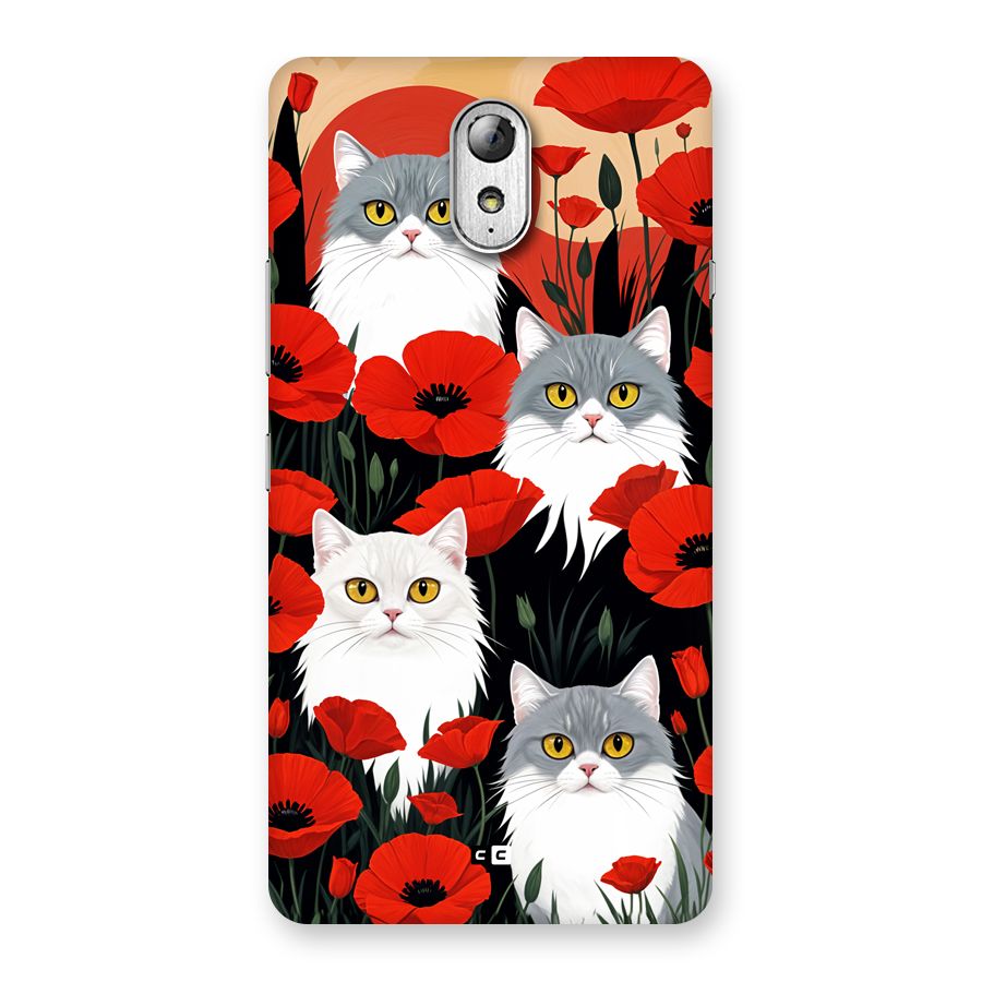 Floral Cat Back Case for Lenovo Vibe P1M