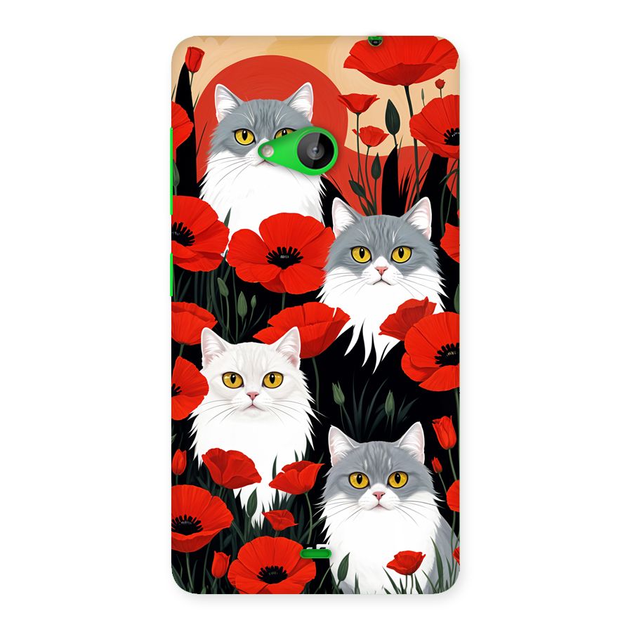 Floral Cat Back Case for Lumia 535