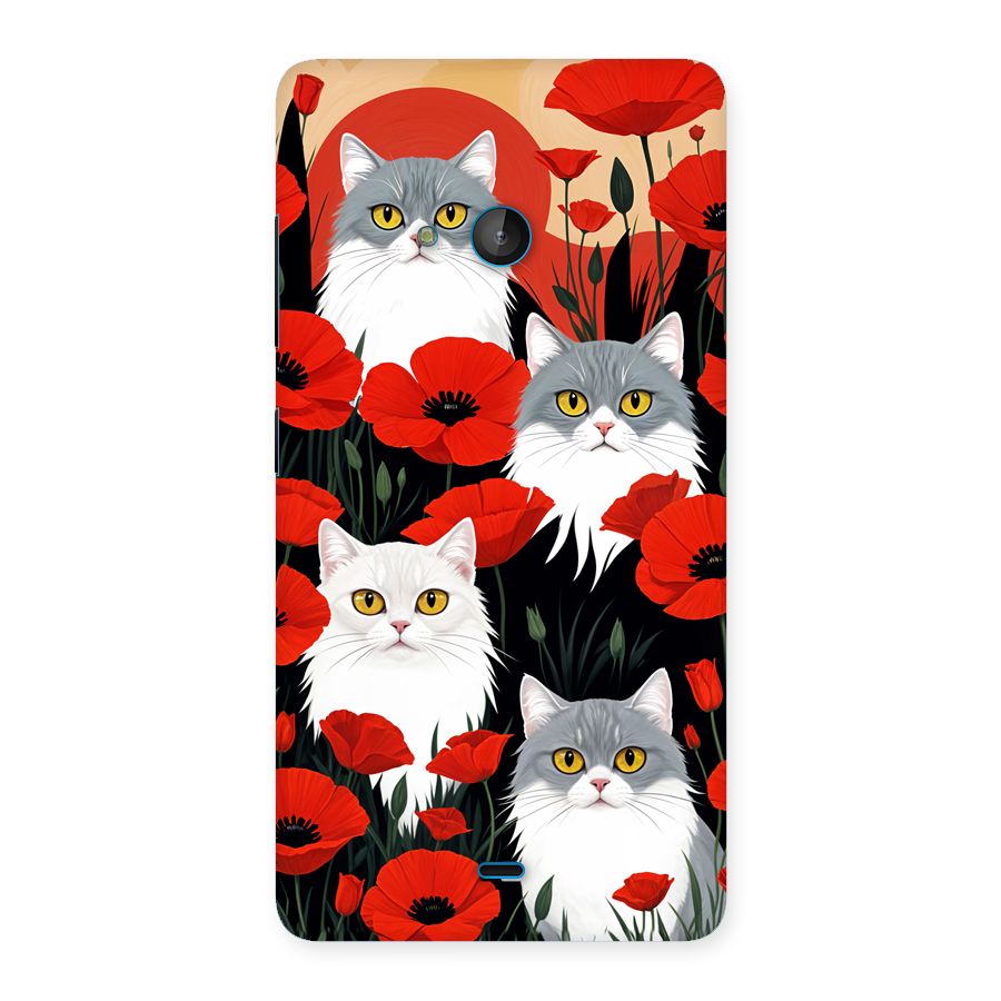Floral Cat Back Case for Lumia 540
