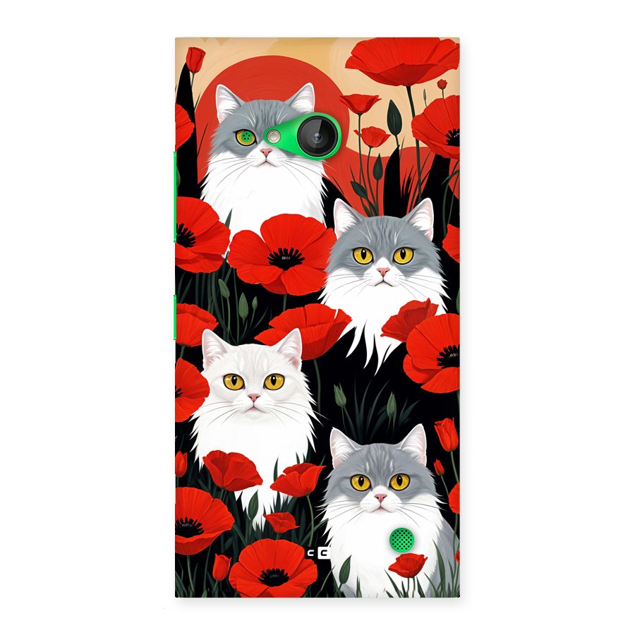 Floral Cat Back Case for Lumia 730