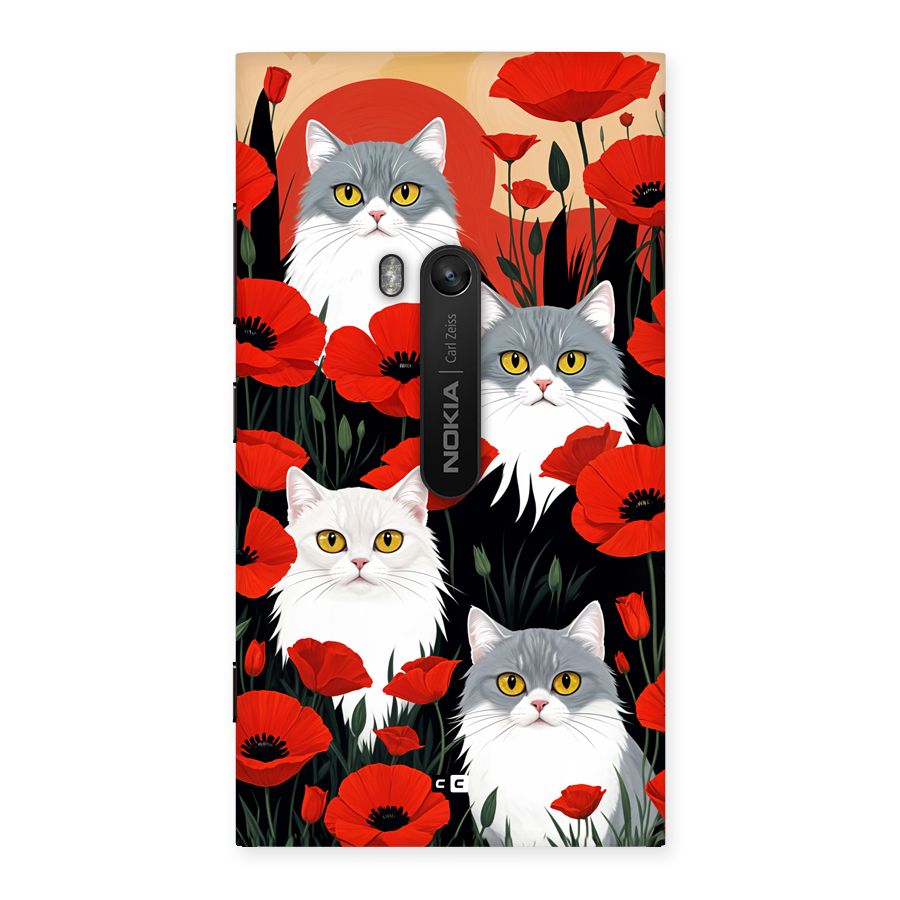Floral Cat Back Case for Lumia 920