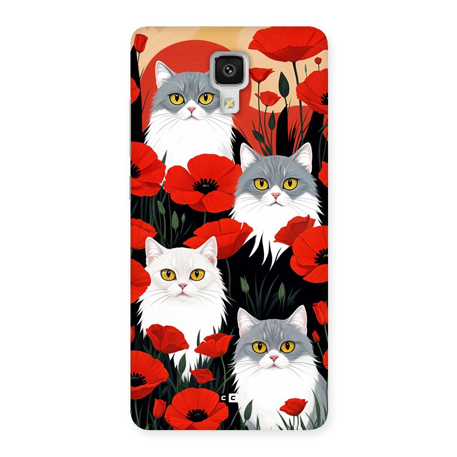 Floral Cat Back Case for Mi4
