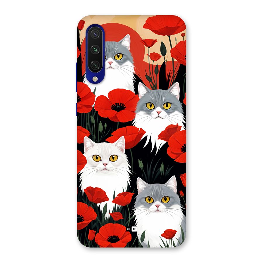 Floral Cat Back Case for Mi A3
