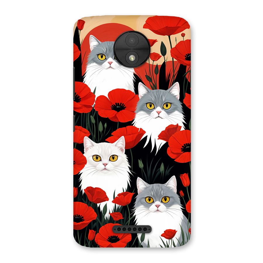 Floral Cat Back Case for Moto C
