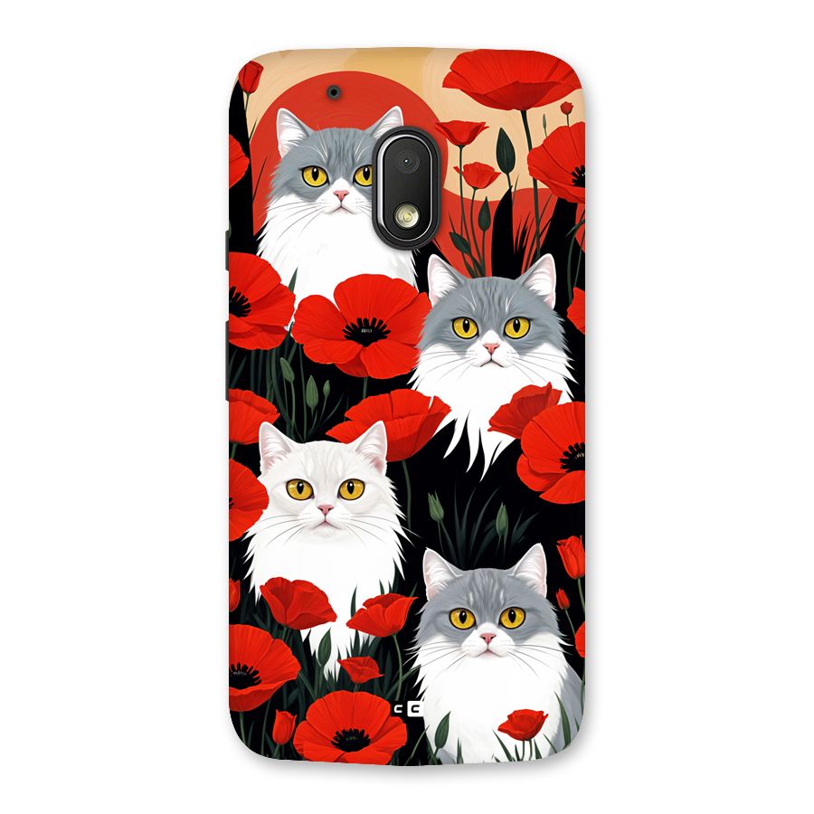 Floral Cat Back Case for Moto G4 Play