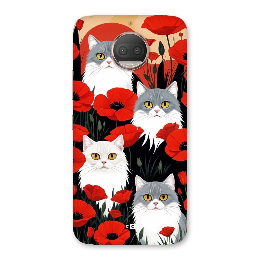 Floral Cat Back Case for Moto G5s Plus