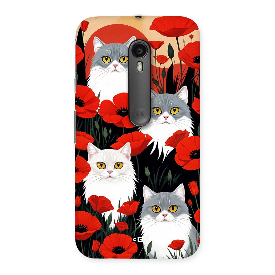 Floral Cat Back Case for Moto G Turbo