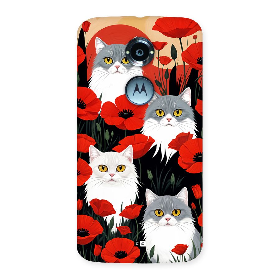 Floral Cat Back Case for Moto X2