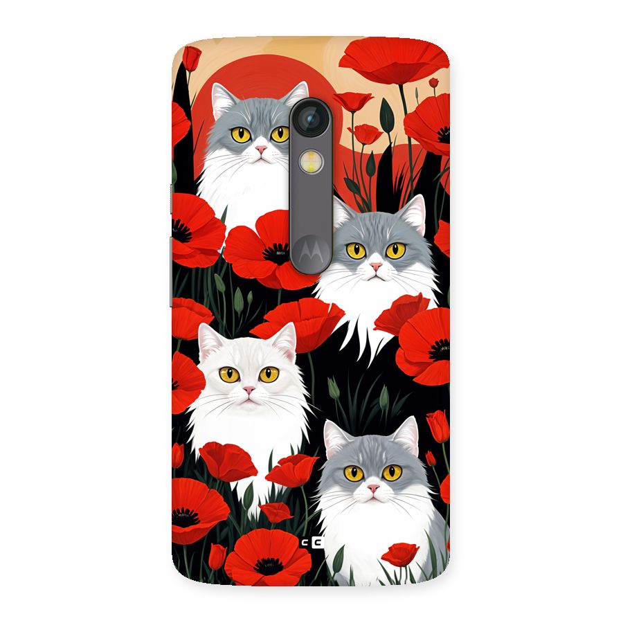 Floral Cat Back Case for Moto X Play