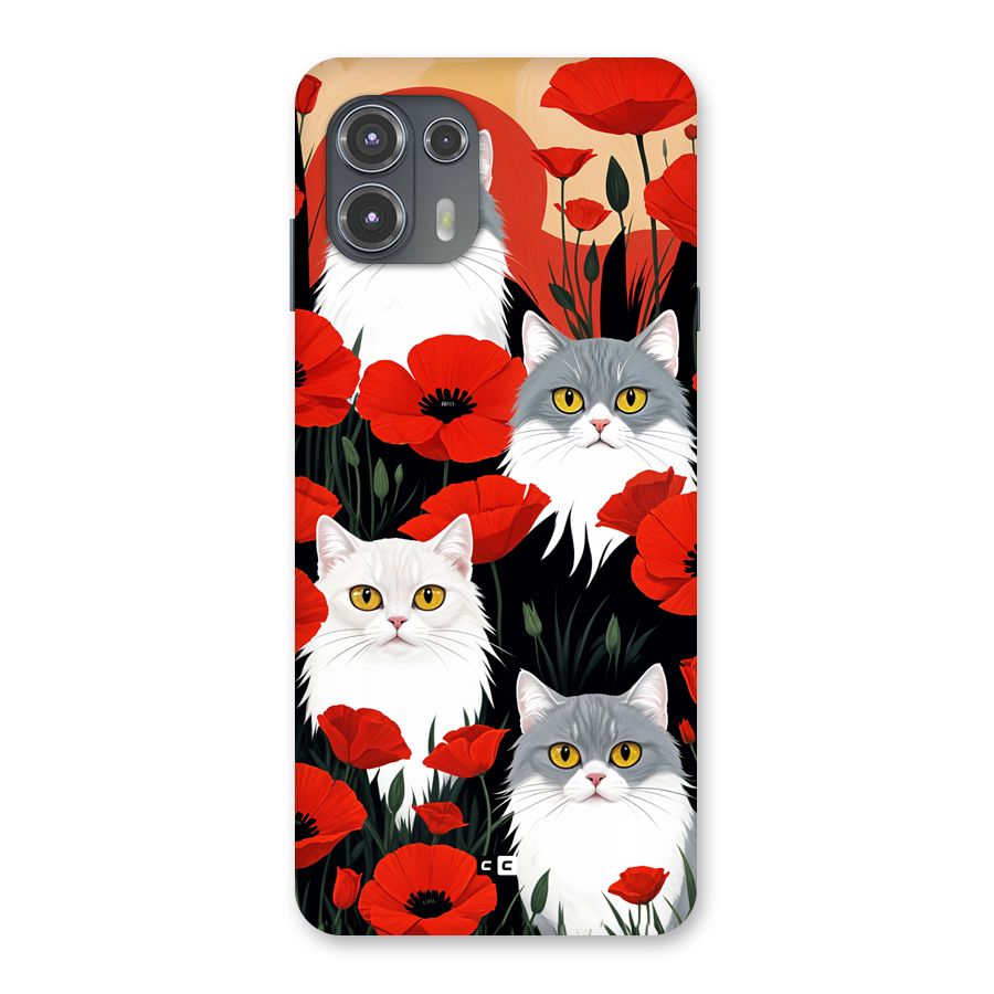 Floral Cat Back Case for Motorola Edge 20 Fusion