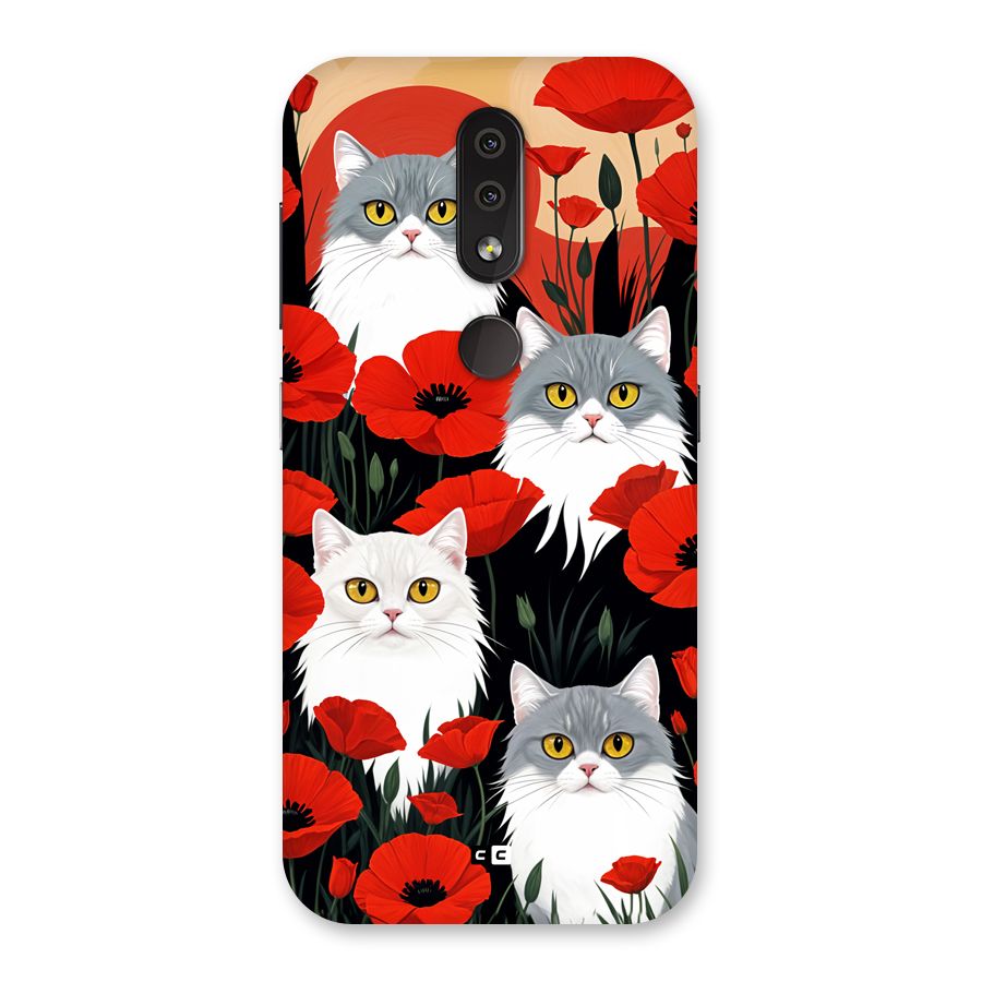 Floral Cat Back Case for Nokia 4.2