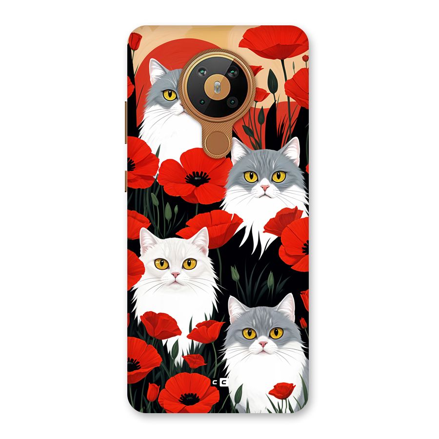Floral Cat Back Case for Nokia 5.3
