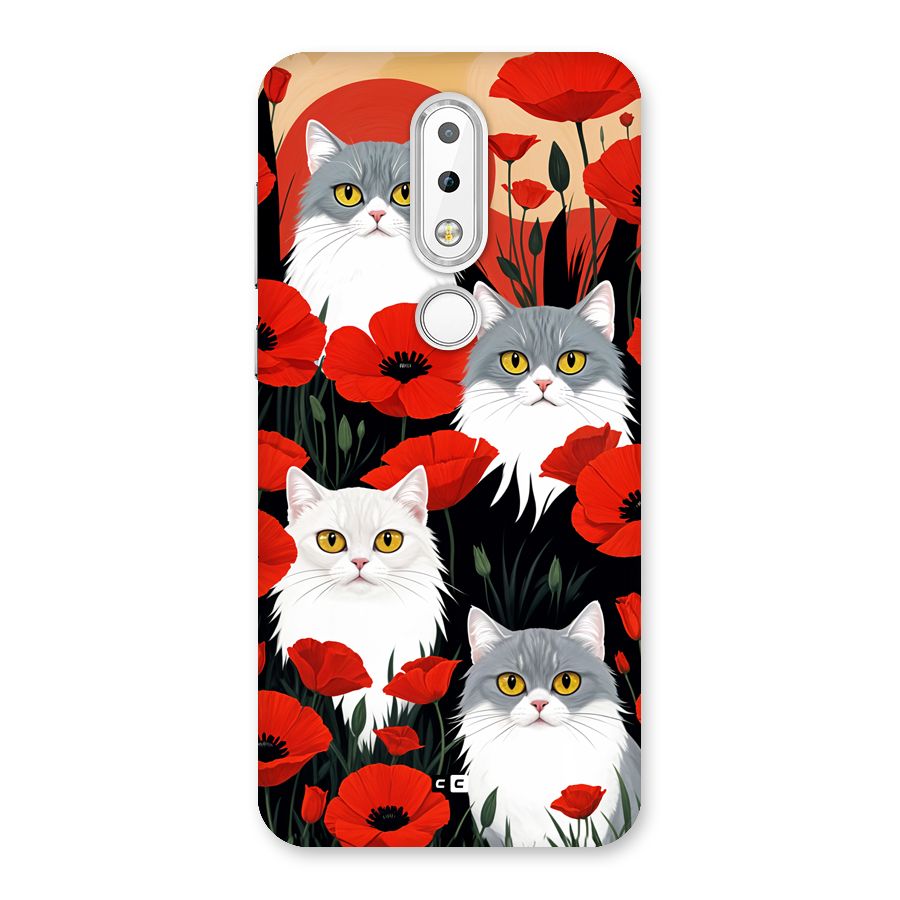Floral Cat Back Case for Nokia 6.1 Plus