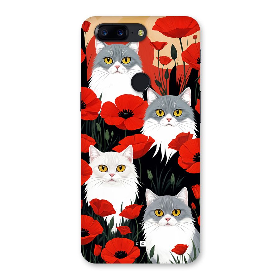 Floral Cat Back Case for OnePlus 5T