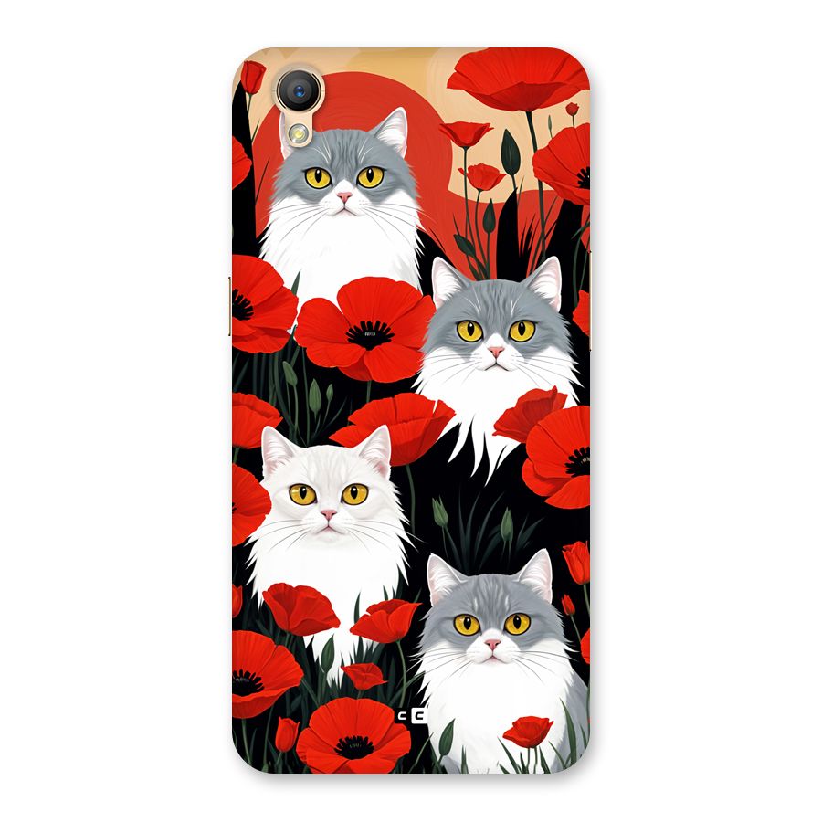 Floral Cat Back Case for Oppo A37
