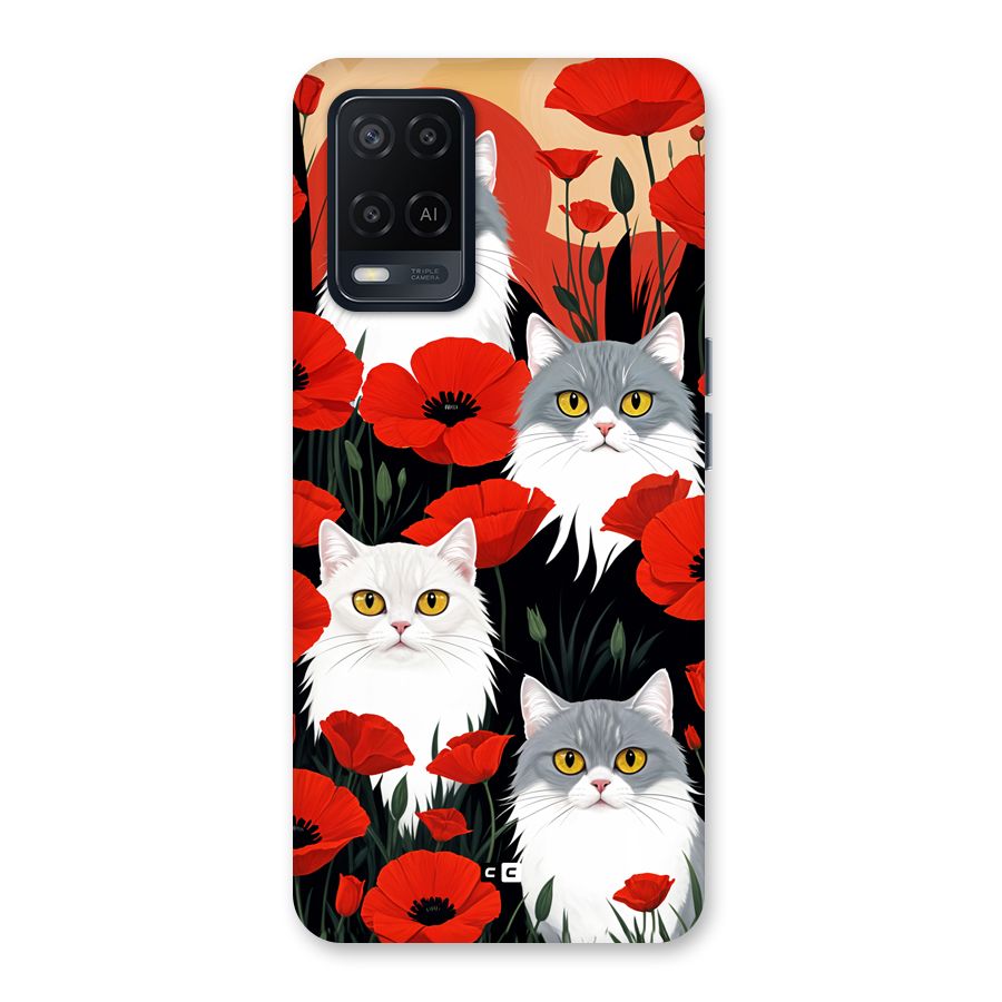 Floral Cat Back Case for Oppo A54
