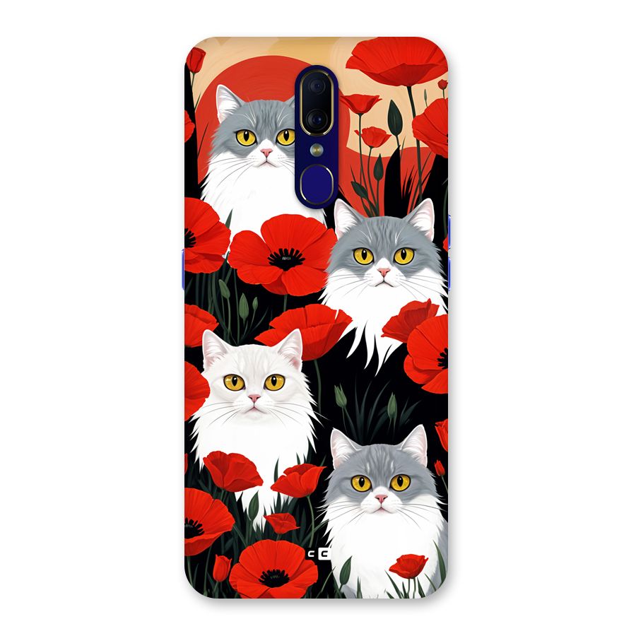 Floral Cat Back Case for Oppo A9