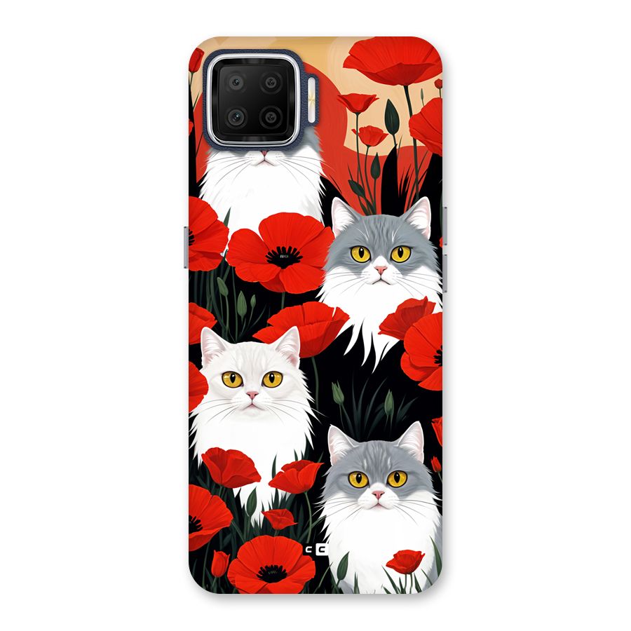 Floral Cat Back Case for Oppo F17